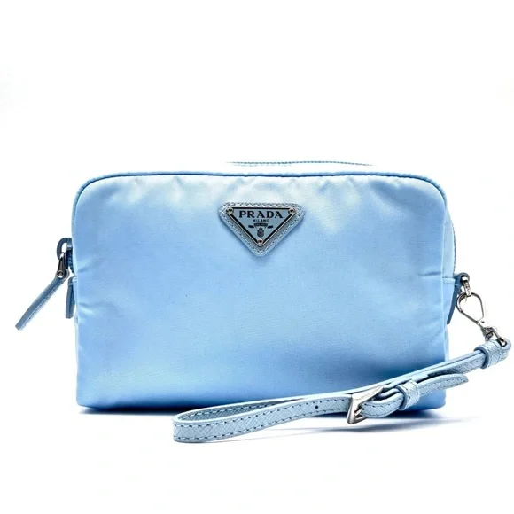 Prada Light Blue Cosmetic Bag/Wrislet - Picture 2 of 10